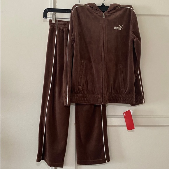 Puma Chestnut Velour Tracksuit Set - Picture 2 of 16